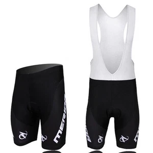 Black Merida Men's Biking Cycling Bib Shorts Padded Bike Bicycle Shorts S-5XL - Picture 1 of 3
