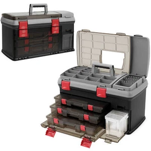 5 Layers Fishing Tackle Box w/ Top Storage 3 Removable Utility Boxes & Dividers - Picture 1 of 10