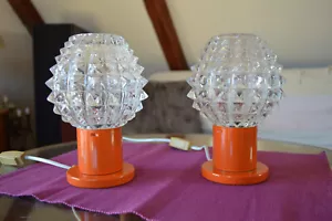 Vintage Czech Mid Century Modern 1960's Pair of Table Wall Lamps Kamenicky Senov - Picture 1 of 5