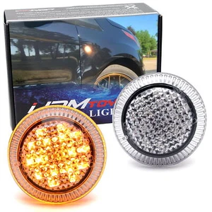 Clear Lens Round Shape Amber Full LED Side Markers For Ford Transit Connect Van - Bild 1 von 7