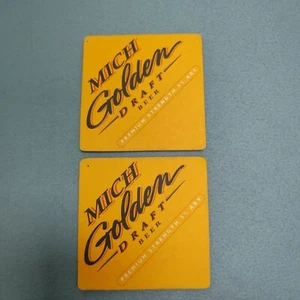 Juego de 2 posavasos Mitch Gold Draught Bitter Beer Mat cuadrados lisos bajando - Imagen 1 de 6