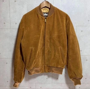 Schott Vintage 80s Suede Leather Blouson Camel Brown Men's Size 42 USA Made - Picture 1 of 8