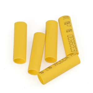 100Pcs Wire Wrap Sleeve 3.5 mm Dia 18 mm Long Heat Shrink Tubing Yellow - Picture 1 of 3