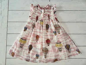 Girls 5 5T Pink Chicken Hot Air Balloon Shirred Summer Tank Dress - Picture 1 of 9