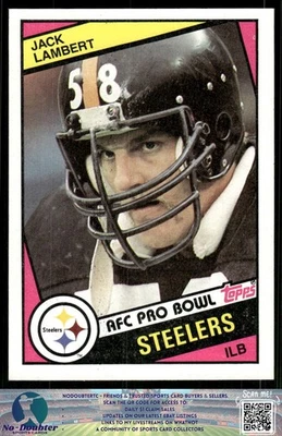 1984 Topps #167b Jack Lambert Pittsburgh Steelers 84TF - Image 1 of 2