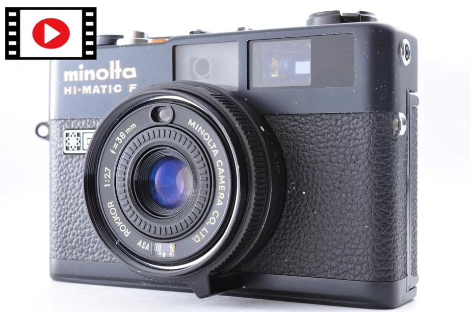Minolta Hi-matic F analoge Kamera schwarz Rokkor 38 mm f/2.7 Exc+5 aus Japan #5974 - Bild 1 von 4