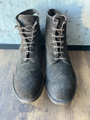 Botas de motocicleta vintage de PAUL SMITH talla 9 marrón gamuza con cordones hechas en Italia Foto 1 de 3