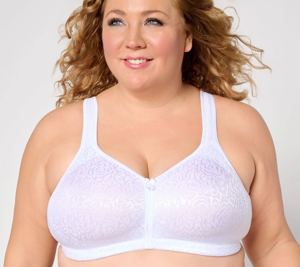 Breezies Wild Rose Seamless Wirefree Support Bra White B/46 New - Image 1 of 1