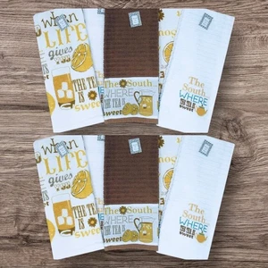 Juego de 10 toallas de cocina absorbentes de té dulce 100 % algodón adornadas A6456  - Imagen 1 de 6