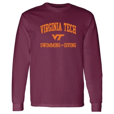 Virginia Tech Arch Logo Swimming & Diving Long Sleeve - Maroon - Image 1 of 4
