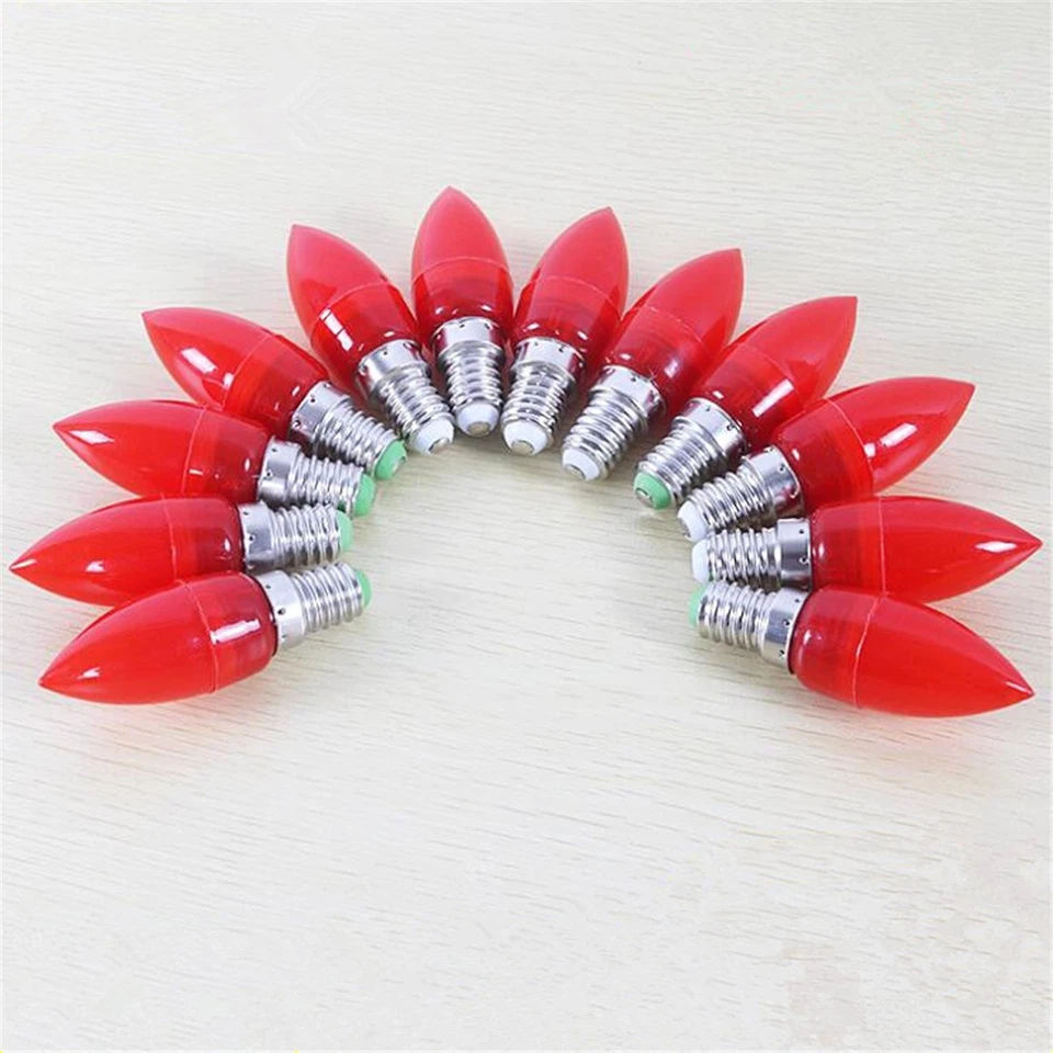 0.5W E14 E12 LED Red Lotus Filament Candle Light Bulb Buddhist Supplies - Image 1 of 4