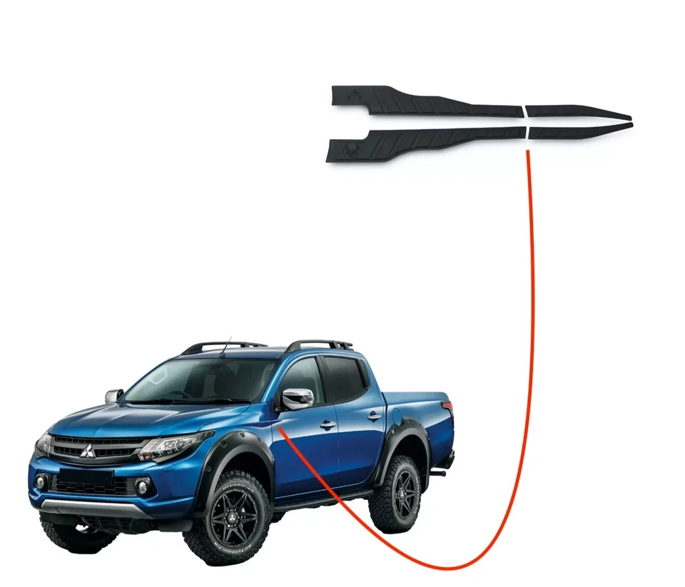 Fits Mitsubishi L200 2016-2019 Bat Style Door Mouldings ABS Body Kit 4 Pieces — 第 1/4 张图片