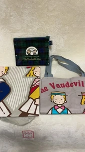 Sanrio THE VADEVILLE DUO Eddy & Emmy Delantal Bolso de Mano Bolsa Conjunto de 3 en 1984 ~ 1992 - Imagen 1 de 14