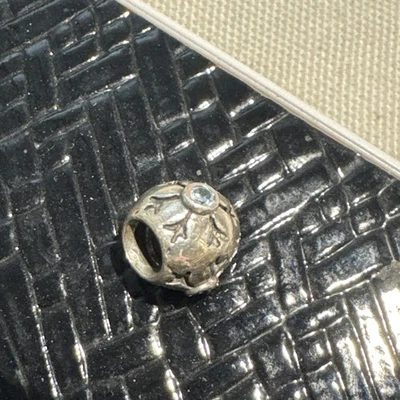 Pandora 925 Sterling Silver Blue Stone Snowflake Ball Rare Retired Bead Charm - Image 1 of 3