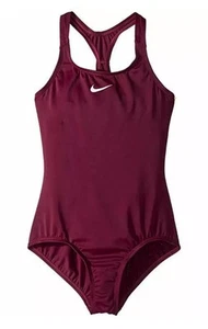 Nike L108427  Kids Solid Racerback One-Piece Bordeaux Girl's Size L - Picture 1 of 2