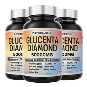 PREMIER EDITION Glucenta Diamond Whitening Softgel Skin Care Authentic Capsules - Picture 1 of 19