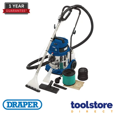 Draper 75442 3 in 1 Wet and Dry Shampoo/Vacuum Cleaner, 20L, 1500W - Image 1 of 4