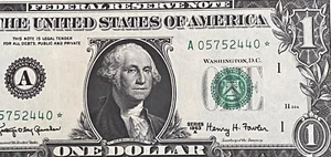 Wow STAR NOTE 1963A $1 DOLLAR BILL ( BOSTON A ) , UNCIRCULATED - Picture 1 of 3