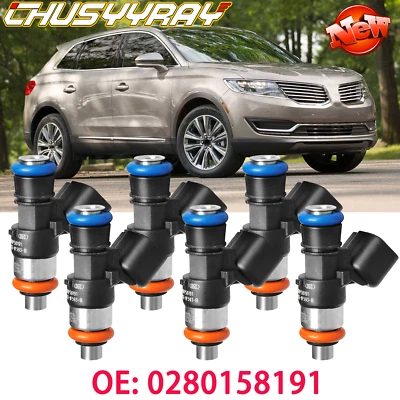 6x nuevos inyectores de combustible de actualización para Lincoln MKX 2011-2017 3,7 L V6 #0280158191 Foto 1 de 4
