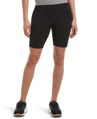Hue Womens Size Small High Waisted Blackout Cotton Bike Shorts in Black 797 - Image 1 of 4