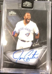 Tarjeta autografiada 2021 Topps cromada negra Joe Carter SP, Blue Jays - Imagen 1 de 1