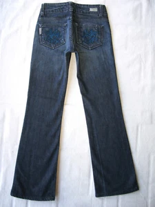Pantalones de mezclilla Paige Hidden Hills tiro medio para mujer talla 24 azul desgastado + elástico L 27 - Imagen 1 de 9