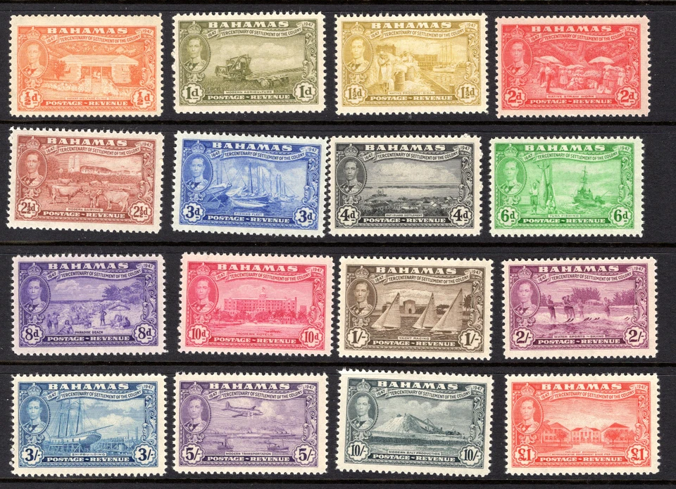 Bahamas 1948 sg 178 - 193 GVI Eleuthera set fine UM / MNH cat £80 - Image 1 of 1