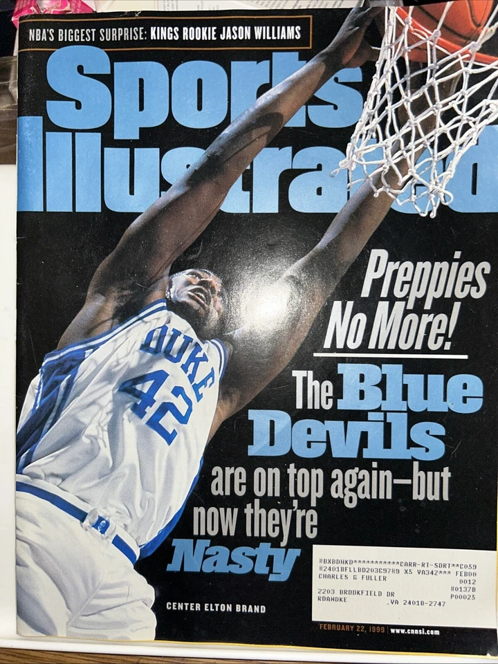 February 22, 1999 Elton Brand Duke Blue Devils Sports Illustrated Book Foto 1 de 1