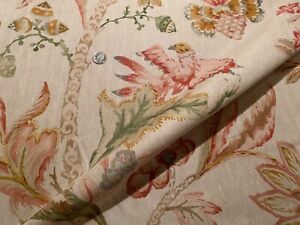 5YD  COLEFAX & FOWLER F4717-02 BELVEDERE Tomato Sand Colorway 100% Linen Fabric 