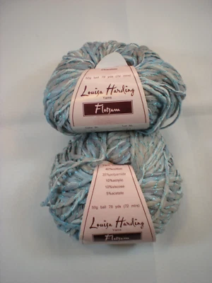 Louisa Harding FLOTSAM Yarn in Gray and Blue #002 Lot of 2 Skeins - Image 1 of 2