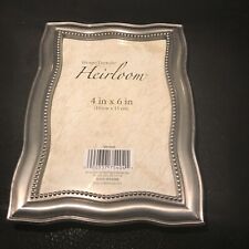 Home Trends Heirloom Pewter Metal Photo Frame with Rhinestones 4" x 6" NEW