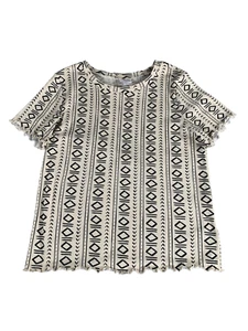LuLaRoe XL White Black Geometric Pattern Short Sleeve Sweater Top Boho #4666 - Picture 1 of 10