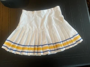 VTG 80’s A Mary Mac Original White Cheerleader Skirt~Blue/Gold Trim~XS~See Meas. - Picture 1 of 8