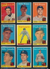 Lot (9) 1958 Topps #481 89 473 59 29 18 167 197 148 Lepcio Klaus (AH28) SWSW