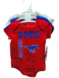 Paquete de 3 body coliseo manga corta SMU Mustangs talla 0-3M - Imagen 1 de 3