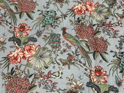 Indian Hand Block Print 1435 Pure Cotton Fabric New Bird Print 2.5 Yard - Image 1 of 4