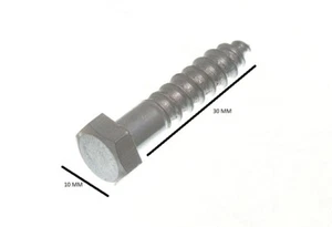 Hex Head Coach Carriage Screws Bzp M6 6mm By 30mm Pack Of 10 - Picture 1 of 1