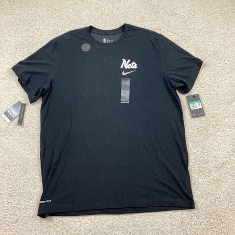 Nike Brooklyn Nets Mens XL Shirt Black New Dri Fit CK9041-010 Cover