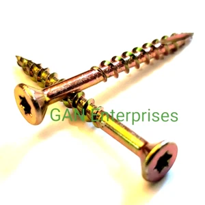 Torx #8x 1-5/8" Estrella Plana con puntas Amarillo Zinc Tipo 17 Tornillo Exterior 1000 - Imagen 1 de 3