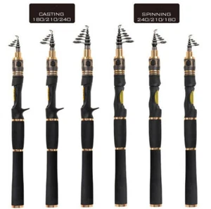 Rock Fishing Rods Spinning Carbon Fiber Telescopic Rods Casting Poles 1.8m-2.4m - Picture 1 of 7