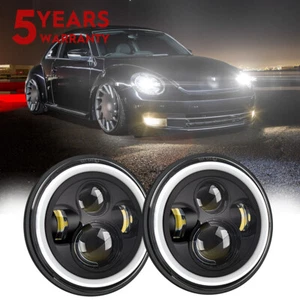 Par de faros LED redondos de 7 pulgadas con luz de señal de giro para Ford Mustang GT Coupé - Imagen 1 de 16