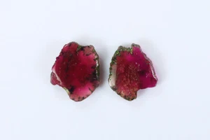 6.405 Cts Watermelon Tourmaline 100% Natural Unheated Unique Sliced - Picture 1 of 4