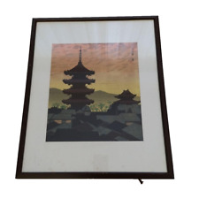 Tokuriki Tomikichiro Japanese Woodblock Print "Evening view of Kyoto"