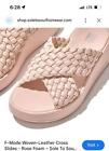 new FITFLOPS f mode leather cross woven slides sandals 6