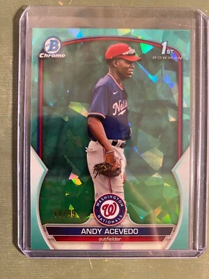 2023 Bowman Chrome Sapphire Andy Acevedo 1st #44/99 Aqua Nationals BCP-237 - Image 1 of 2