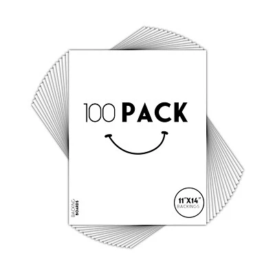 Pack de 100 tableros de respaldo blancos 11x14 4 capas sin ácido para fotos fotos Foto 1 de 4