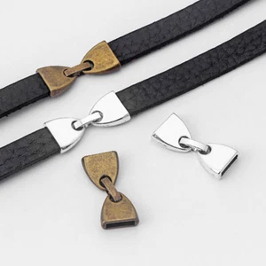 3 Sets Antique Silver/Bronze Flat Snap Clasp for 10mm Flat Leather Bracelet - Picture 1 of 9