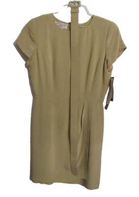 jones new york dress petite 100% silk short sleeve belt faux wrap 14P NWT $162 - Image 1 of 4