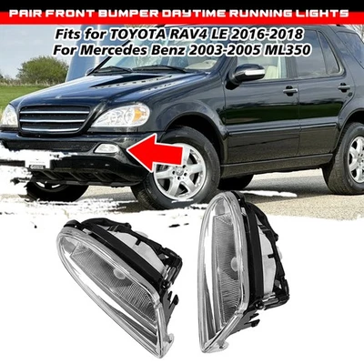 2x Front Bumper Daytime Running Lights For Mercedes Benz 03-05 ML350 1638200328 - Image 1 of 4