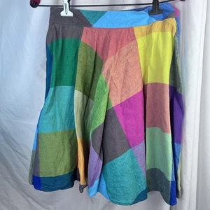 Liz Claiborne Pleated Rainbow Plaid Skirt VTG Sz 6 EUC Y2K - Picture 1 of 9